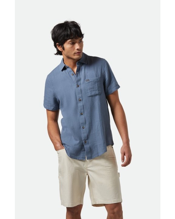 CHARTER ORG CTTN S/S WVN - Brixton1439 - AZURE BLUE - S