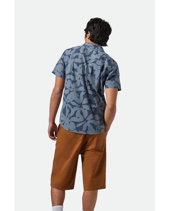 CHARTER PRINT S/S WVN - Brixton01218 - WASHED NAVY/ AZURE BLUE FLORAL - M