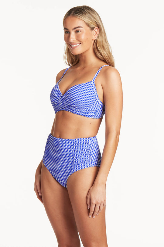 Checkmate High Waist Gathered Side Pant