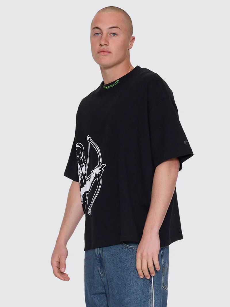 Cherub Box Fit Cropped Tee - WorshipPA26-115B-Black-S