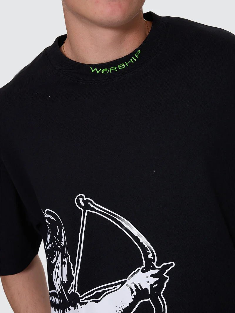 Cherub Box Fit Cropped Tee - WorshipPA26-115B-Black-S