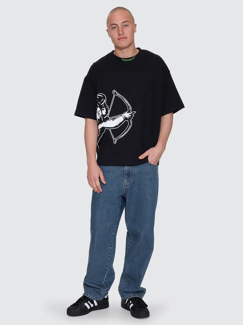 Cherub Box Fit Cropped Tee - WorshipPA26-115B-Black-S