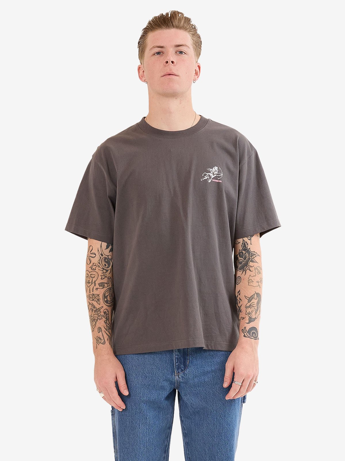 Cherub Tee - WorshipPH25 - 105BWW - S - Worn Black