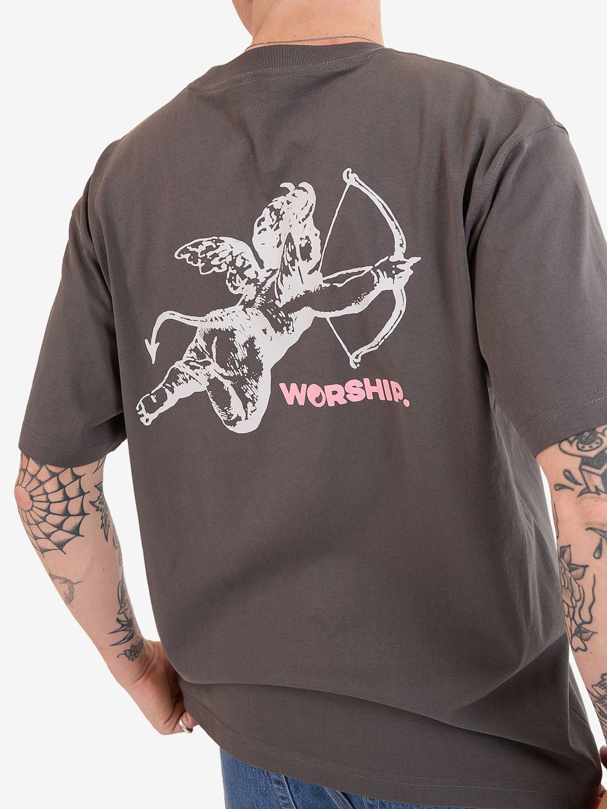 Cherub Tee - WorshipPH25 - 105BWW - S - Worn Black