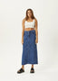Chi Chi Organic Denim Midi Skirt - Afendsw230901 - abu - Authentic Blue - 26