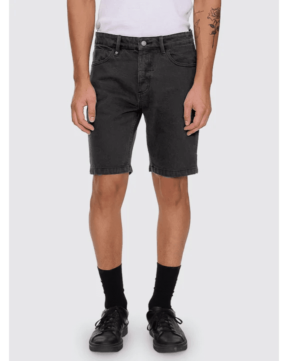 Chopped Hem Slim Straight Denim Short - ThrillsTDP-324BA-Aged Black-28