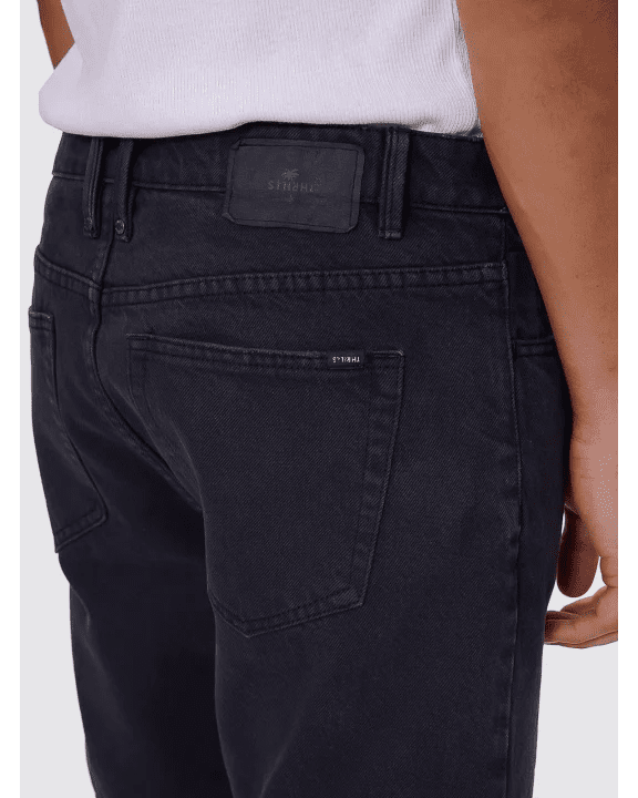 Chopped Hem Slim Straight Denim Short - ThrillsTDP-324BA-Aged Black-28