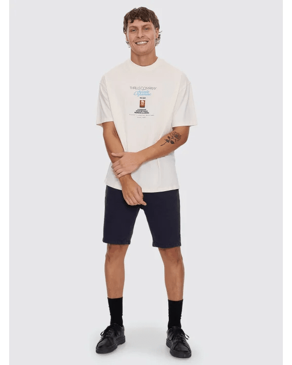 Chopped Hem Slim Straight Denim Short - ThrillsTDP-324BA-Aged Black-28