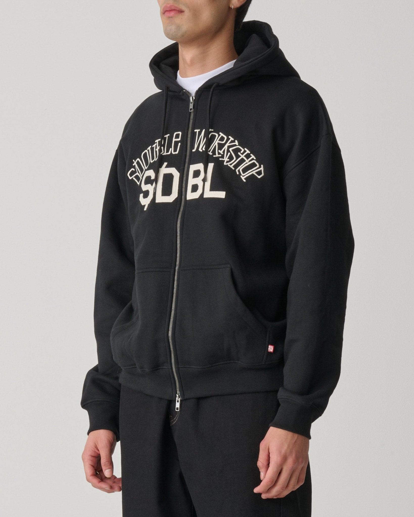 CHUCK FLEECE ZIP HOOD - S DoubleSD026W1209-BLACK-S