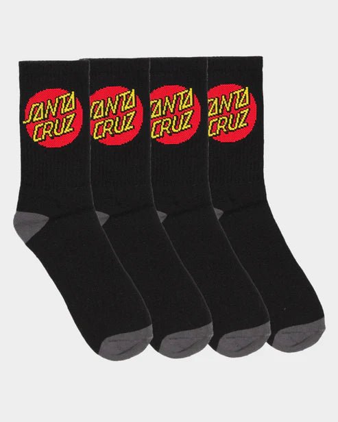 Classic Dot 4 Pack Crew Sock - Santa CruzSM1221601BLK - Black - 7to11