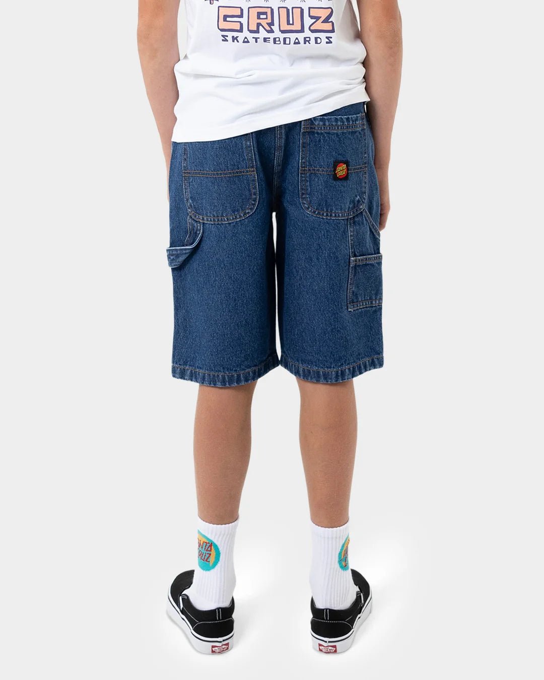 CLASSIC DOT CARPENTER JEAN SHORT -Santa CruzSB225-SH01-STONE WASH INDIGO-8
