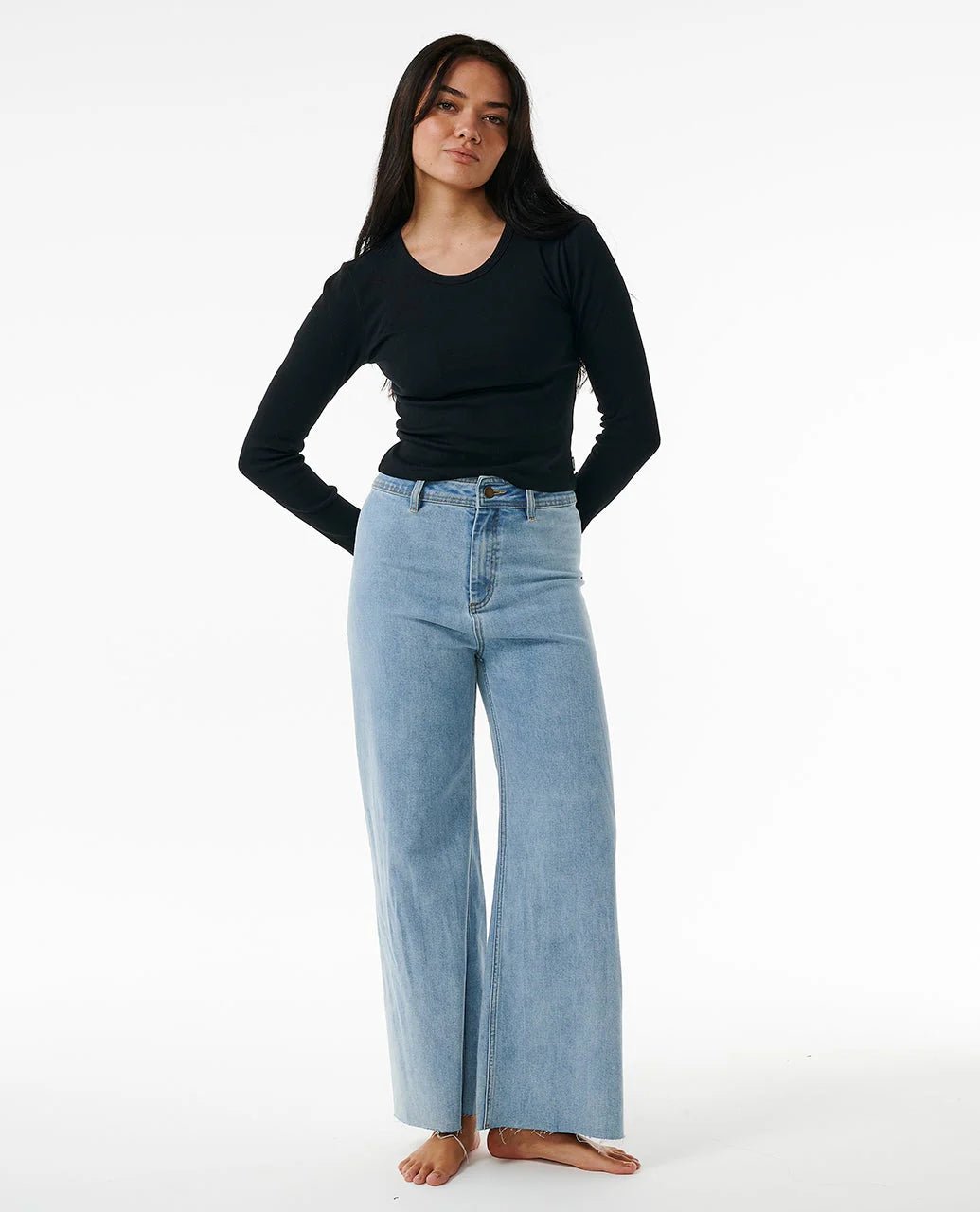 CLASSIC RIBBED L/S TEE - Rip Curl08CWTE-BLACK-2XS