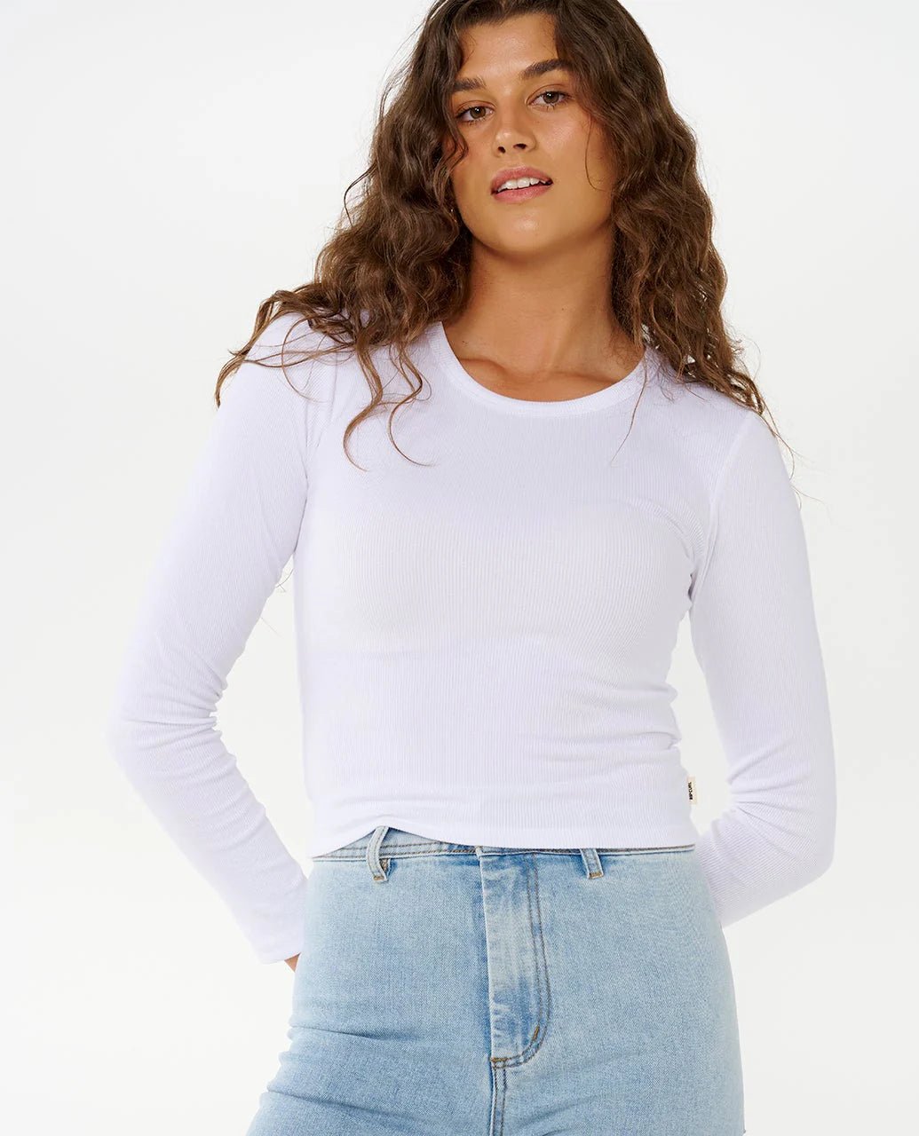 CLASSIC RIBBED L/S TEE - Rip Curl08CWTE-OPTICAL WHITE-2XS