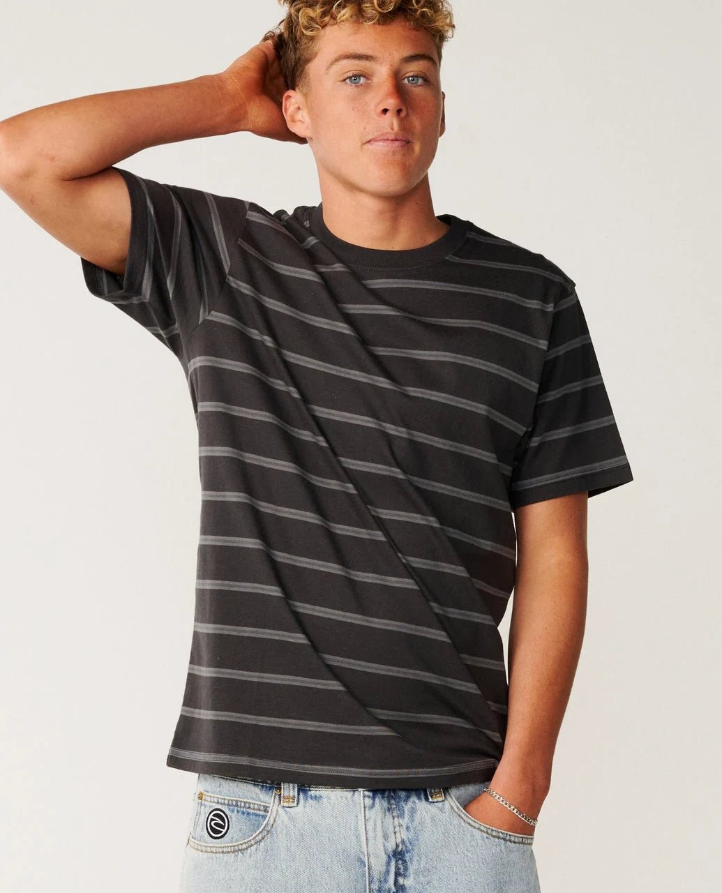 CLASSIC SURF STRIPE TEE -Rip Curl12IMTE-WASHED BLACK-XS