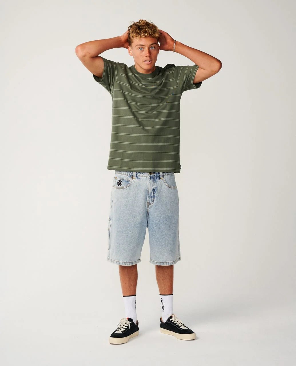 CLASSIC SURF STRIPE TEE -Rip Curl12IMTE-WASHED BLACK-XS