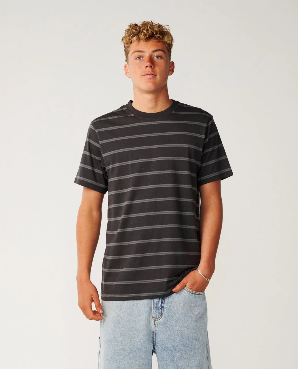 CLASSIC SURF STRIPE TEE -Rip Curl12IMTE-WASHED BLACK-XS