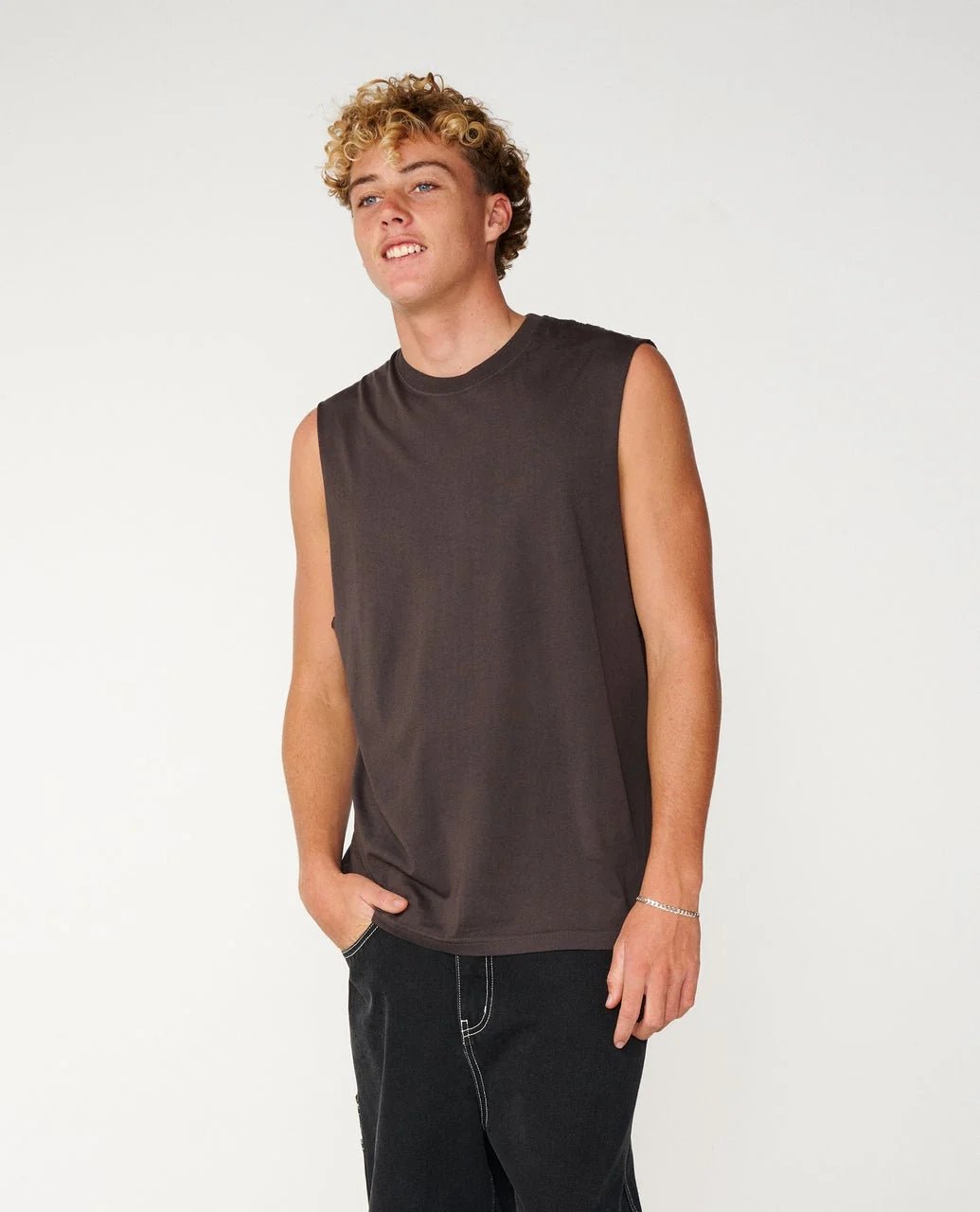 CLASSIC SURF WASH MUSCLE -Rip Curl12MMTE-Washed Black-XS