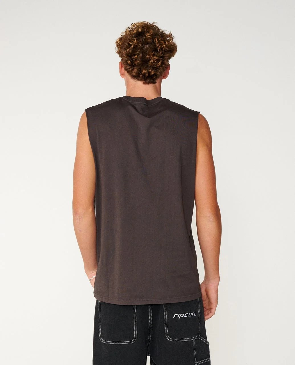 CLASSIC SURF WASH MUSCLE -Rip Curl12MMTE-Washed Black-XS