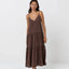 Classic Tiered Midi Dress - RhythmCLA24W - DR04 - CHOCOLATE - 10