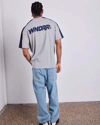 CLINT PANEL BOX FIT TEE -WNDRRW26IA002GMN-GREY MARLE/NAVY-S