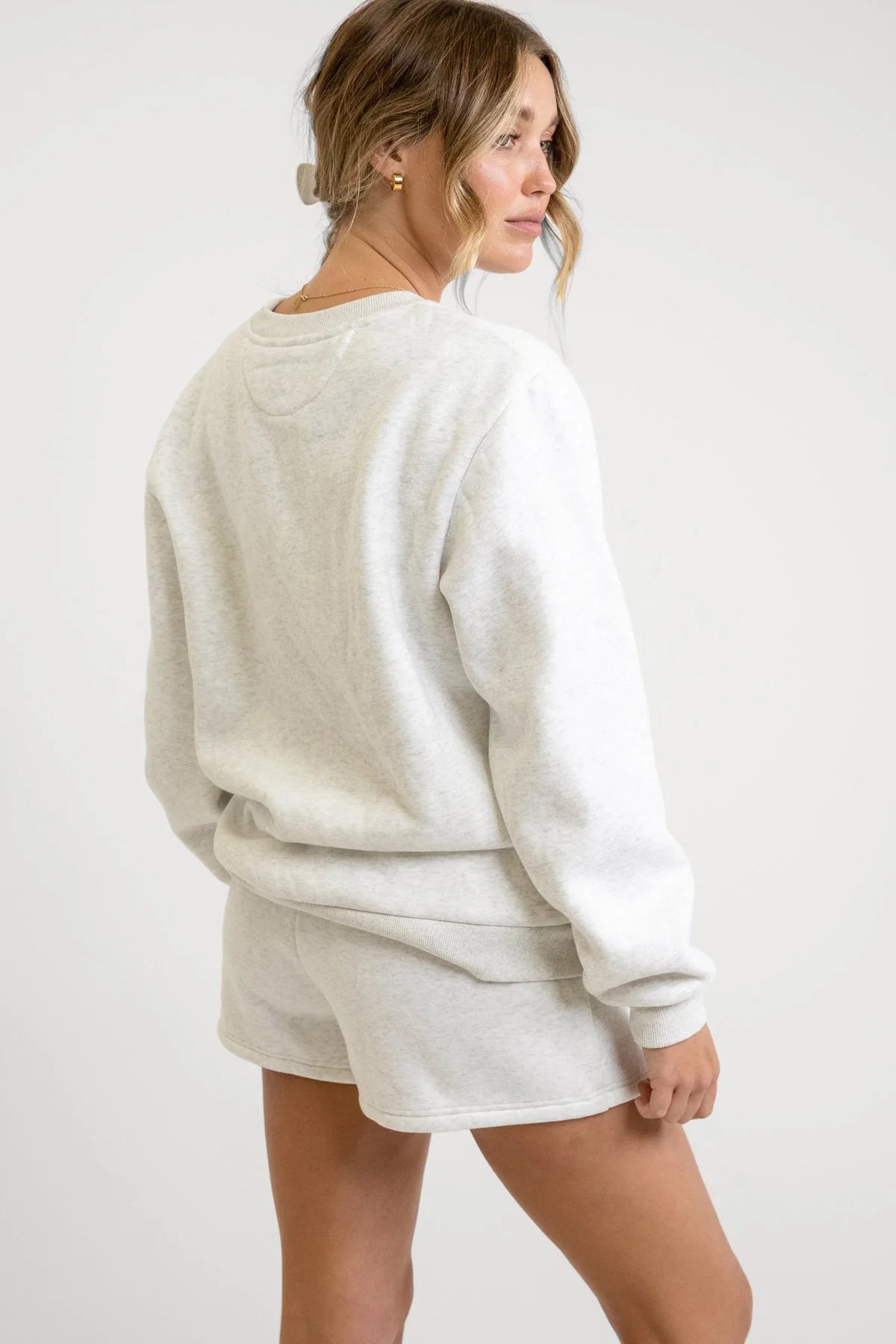 College Crew Neck Fleece - Rhythm0122W-FL02-GRY-GREY MARLE-14