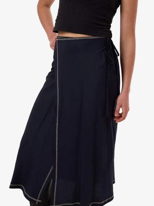 Contour Midi Skirt - ThrillsWTA25 - 303E - Peacoat - 10
