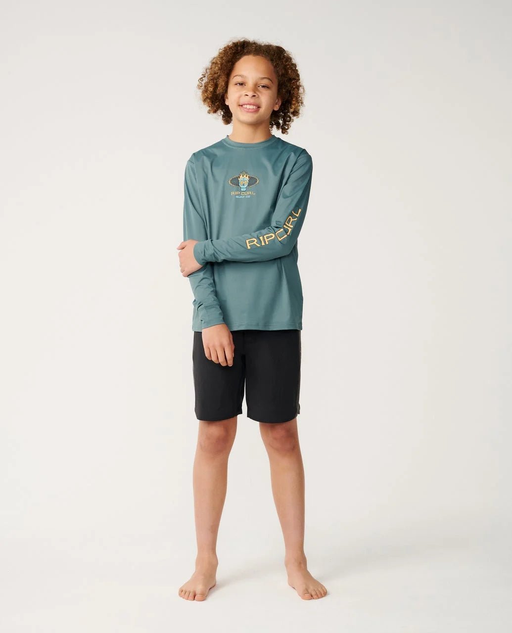 COSMIC SKULL UPF L/S-BOY -Rip Curl13PBRV-MUTED GREEN-8