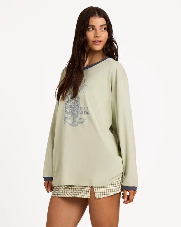 COWGIRL LS TEE -BillabongUBJZT00571-SMOKE GREEN-XS/6