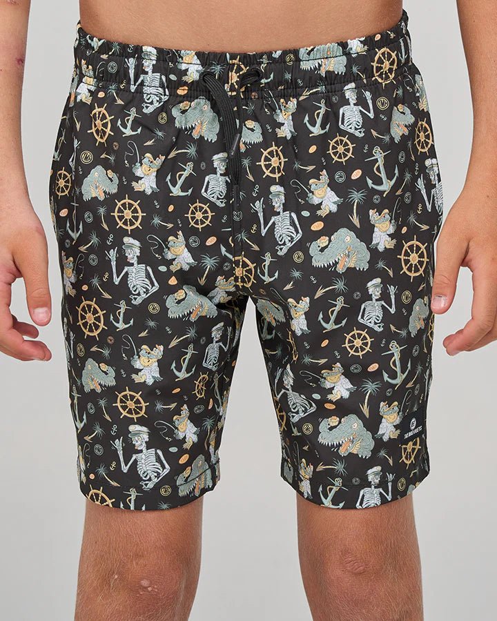CROC CAPTAIN | YOUTH 16" SWIM VOLLEY SHORT - The Mad HueysH125B04001-VINTAGE BLACK-8
