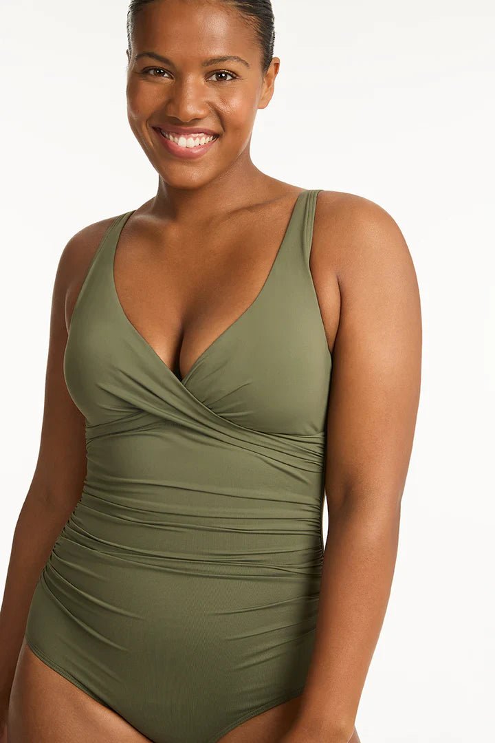 Cross Front Multi fit One Piece - Sea LevelSL1205ECO - KAH - Khaki - 10