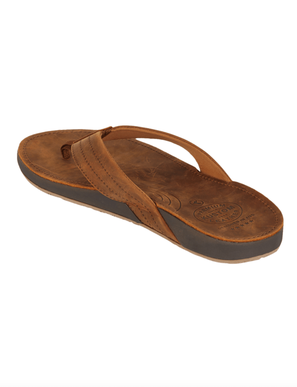 Cruiser Leather Brown Thong - Kustom9345723299494