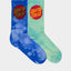 CRUZ DYE CREW SOCK 2 PACK - Santa CruzSB225 - SO03 - BLUE TDYE - TEAL TDYE - 2to8