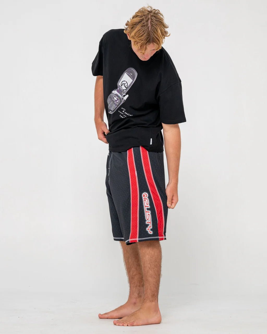 CYBERNATE FIXED WAIST BOARDSHORT - RustyBSM1760-BLACK-34