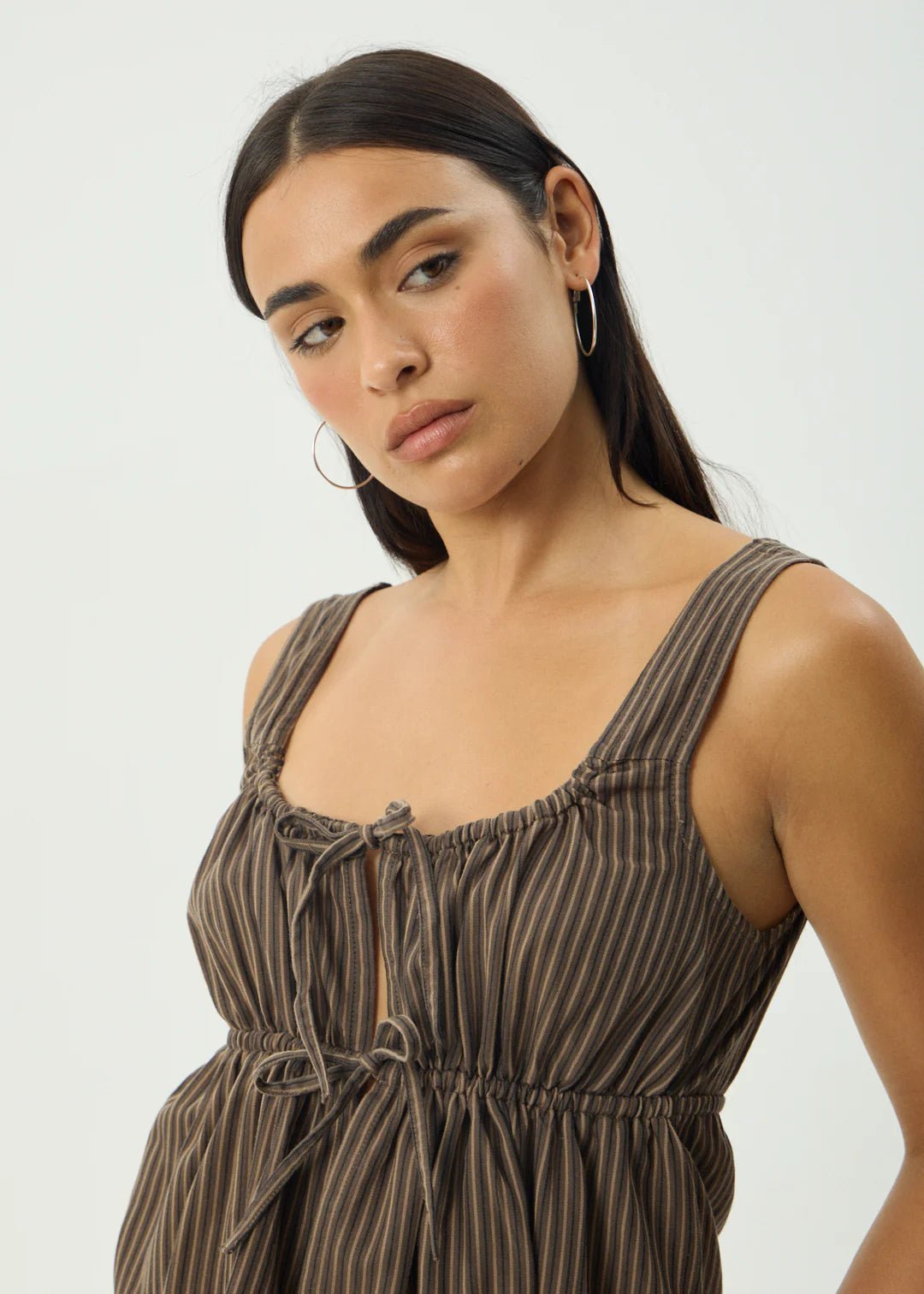 Cyrus - Recycled Tie Top - AfendsW254105-COFFEE STRIPE-XS