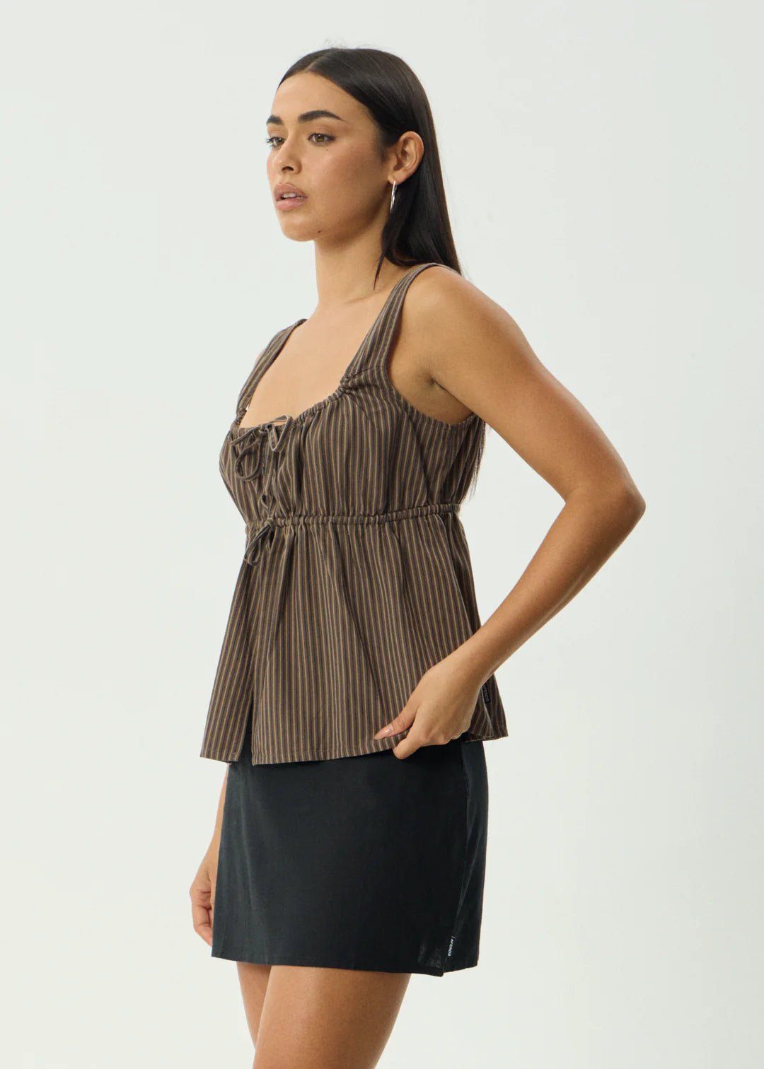 Cyrus - Recycled Tie Top - AfendsW254105-COFFEE STRIPE-XS