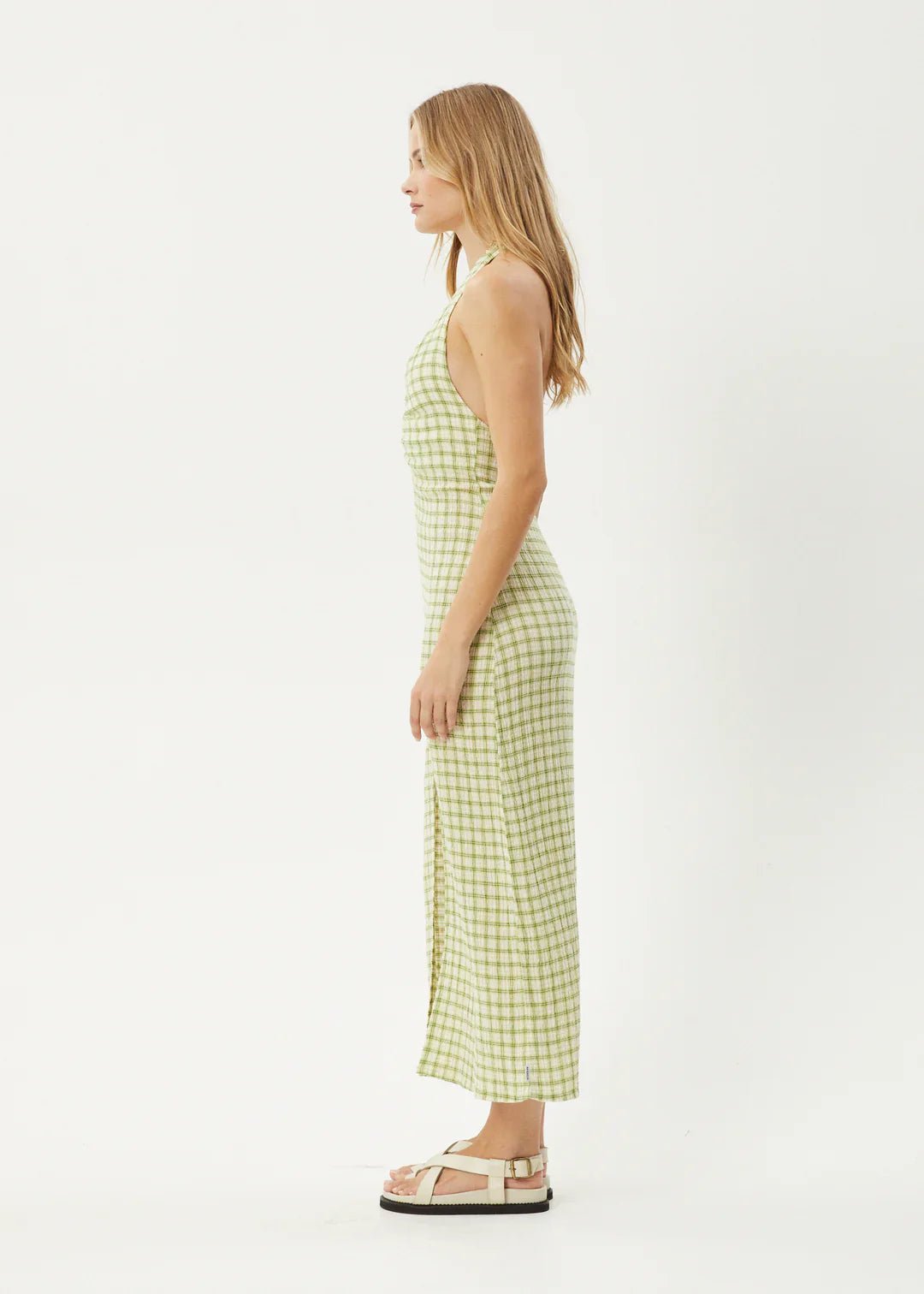 Darcy Hemp Check Maxi Dress - Afendsw244807 - lmc - Lemongrass Check - L