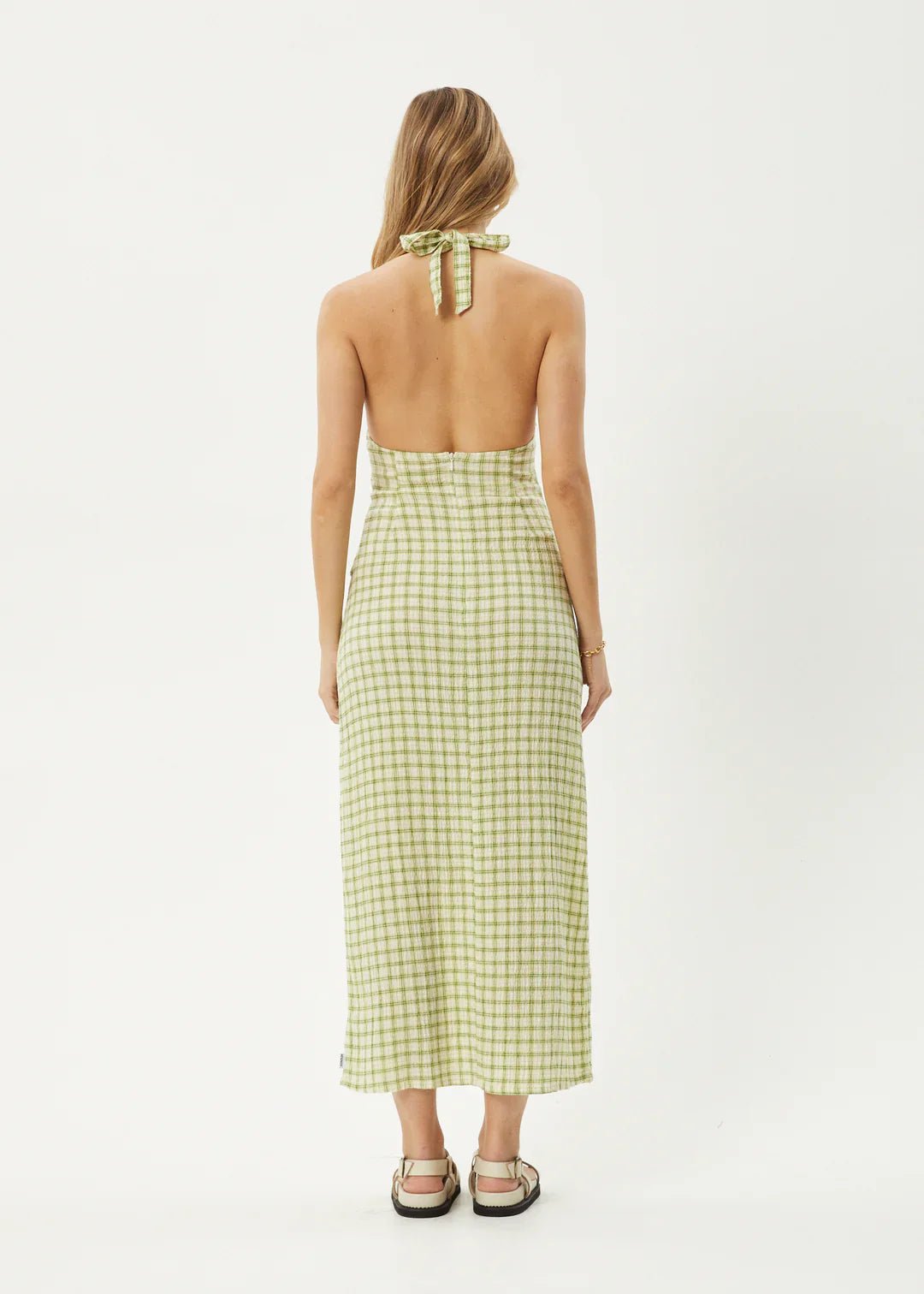 Darcy Hemp Check Maxi Dress - Afendsw244807 - lmc - Lemongrass Check - L