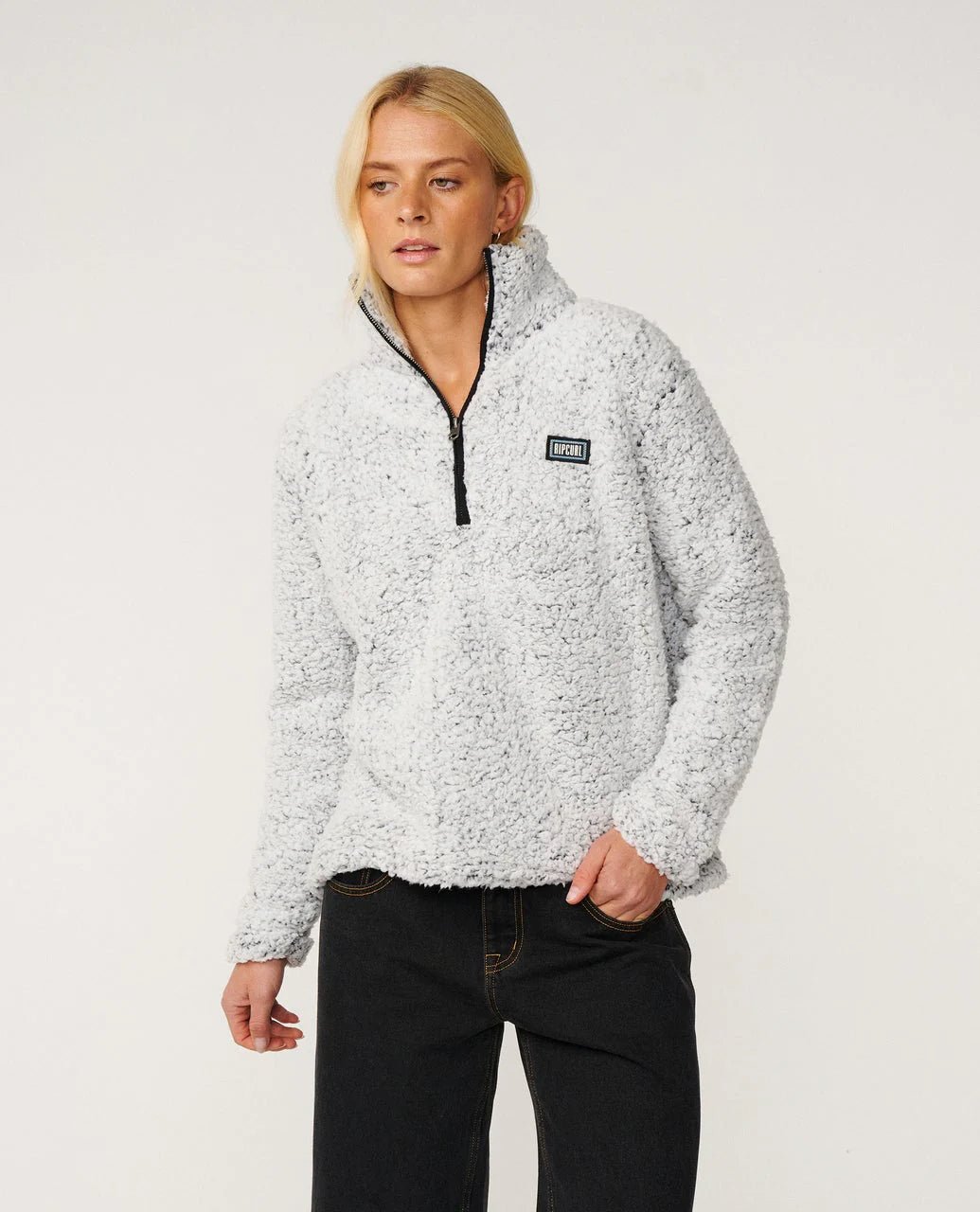 Dark N stormy 1/4 zip crew -Rip CurlGFEJO1-LIGHT GREY-2XS