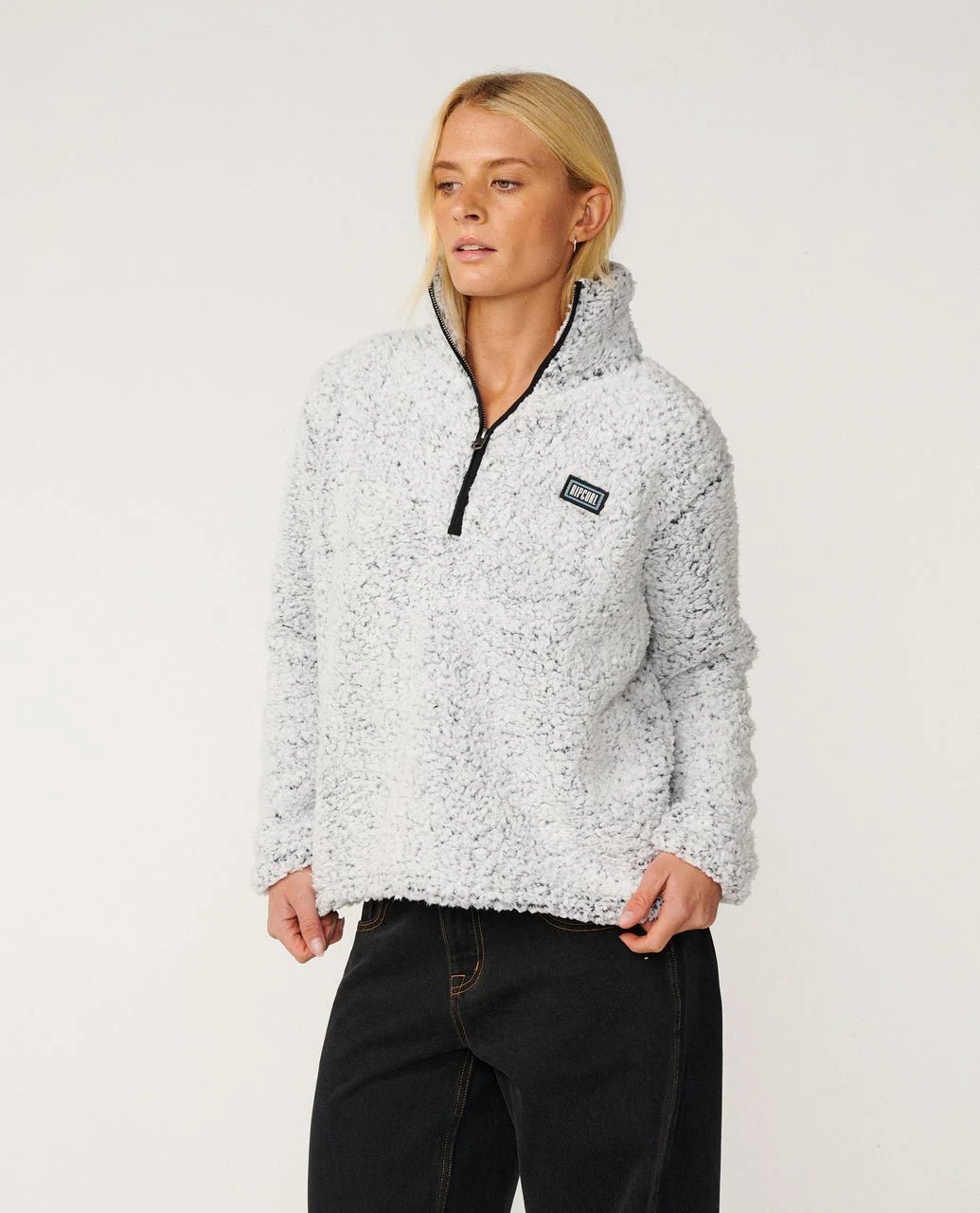 Dark N stormy 1/4 zip crew -Rip CurlGFEJO1-LIGHT GREY-2XS