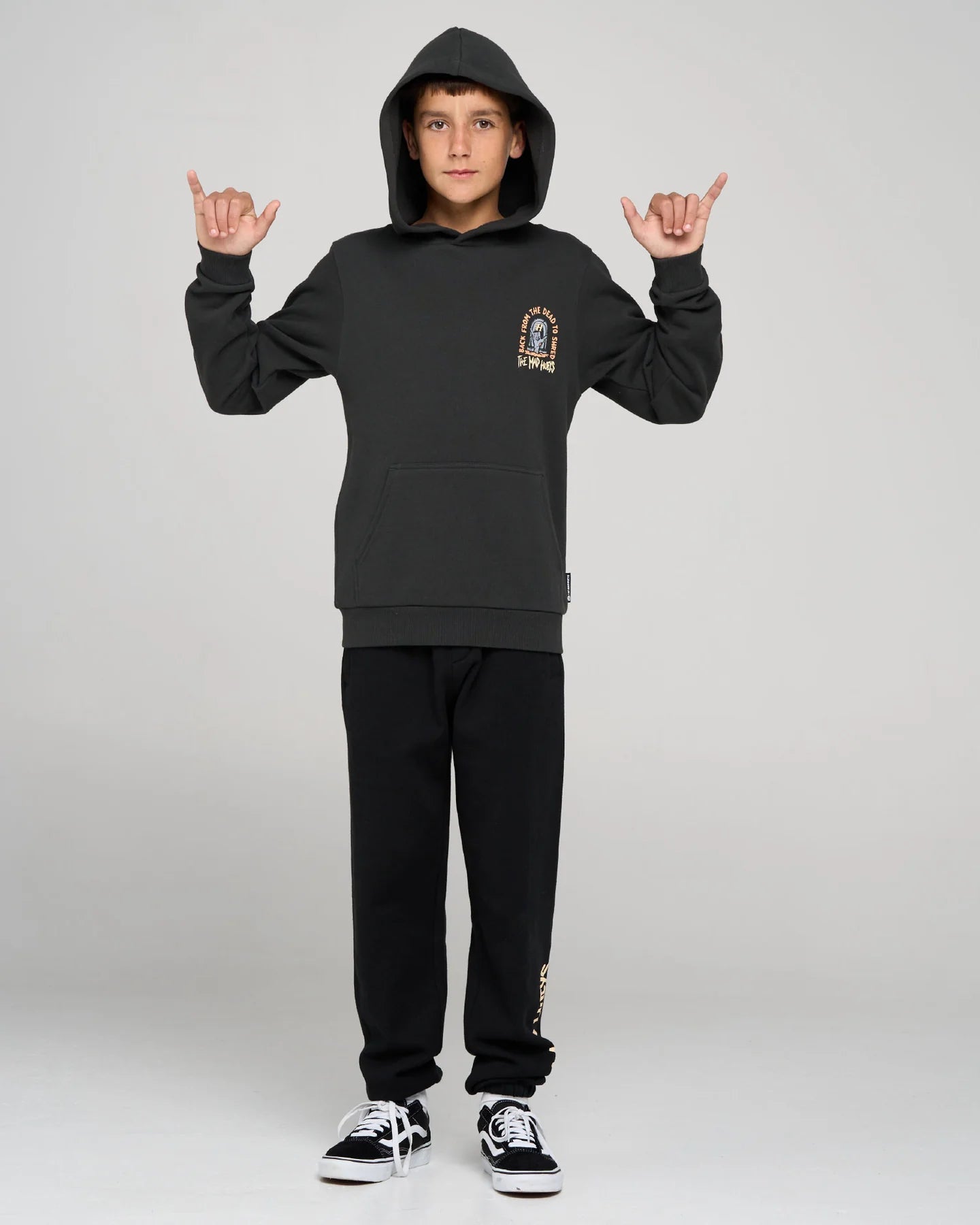 DEAD SHRED | YOUTH HOODED PULLOVER - The Mad HueysH226B08003-VINTAGE BLACK-6