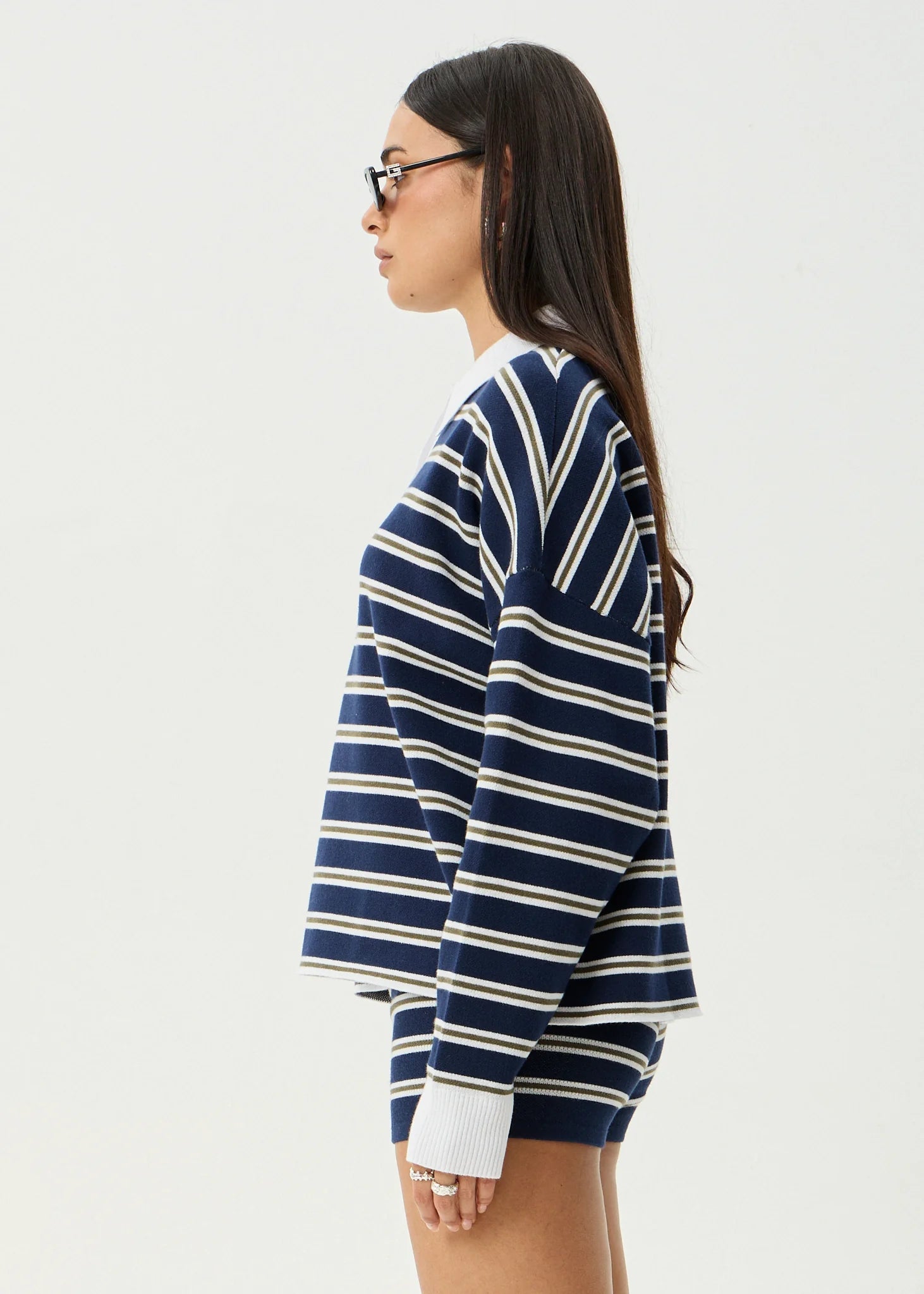 Delta - Recycled Knit Shirt - AfendsW262560-NAVY STRIPE-XS