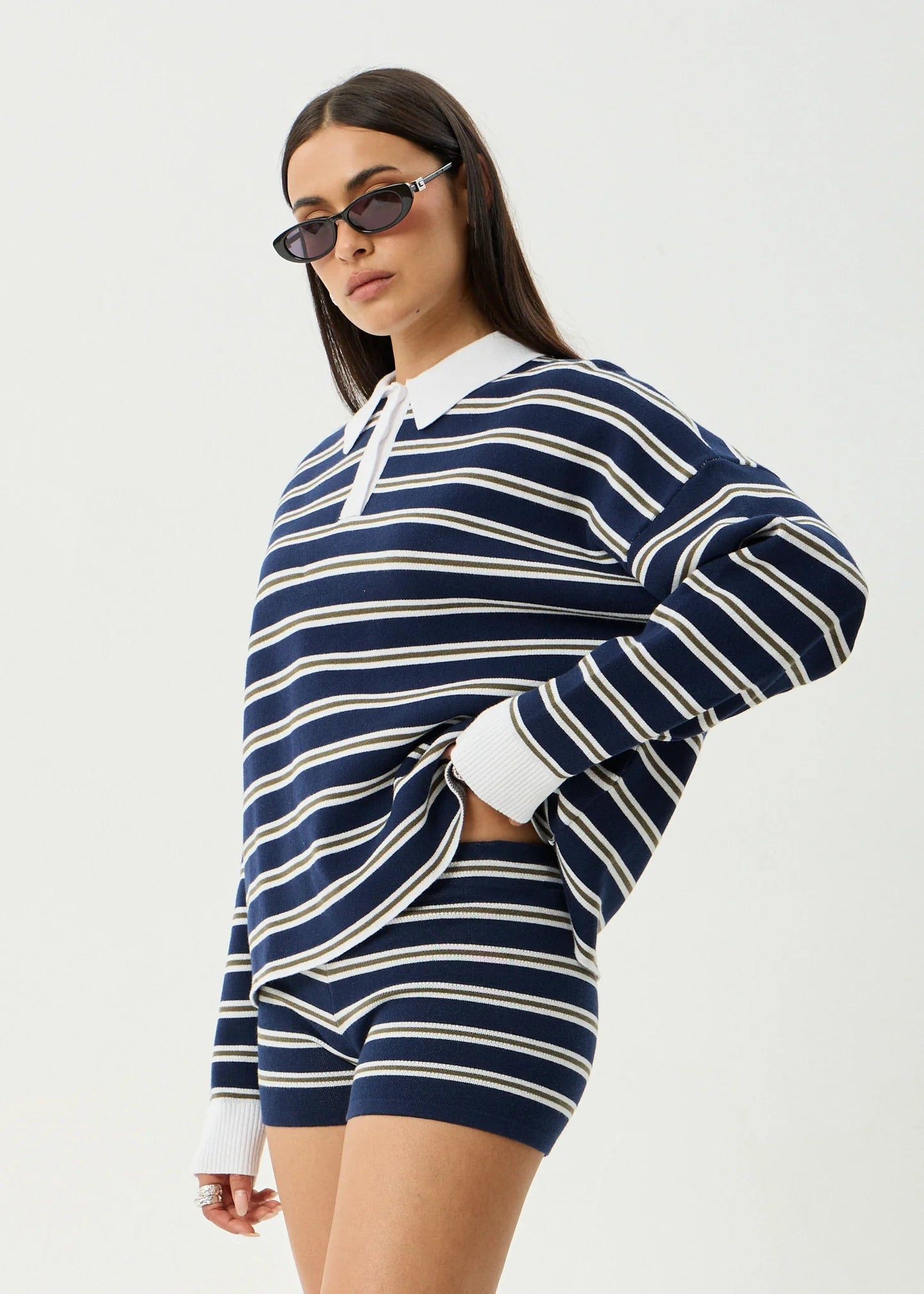 Delta - Recycled Knit Shirt - AfendsW262560-NAVY STRIPE-XS