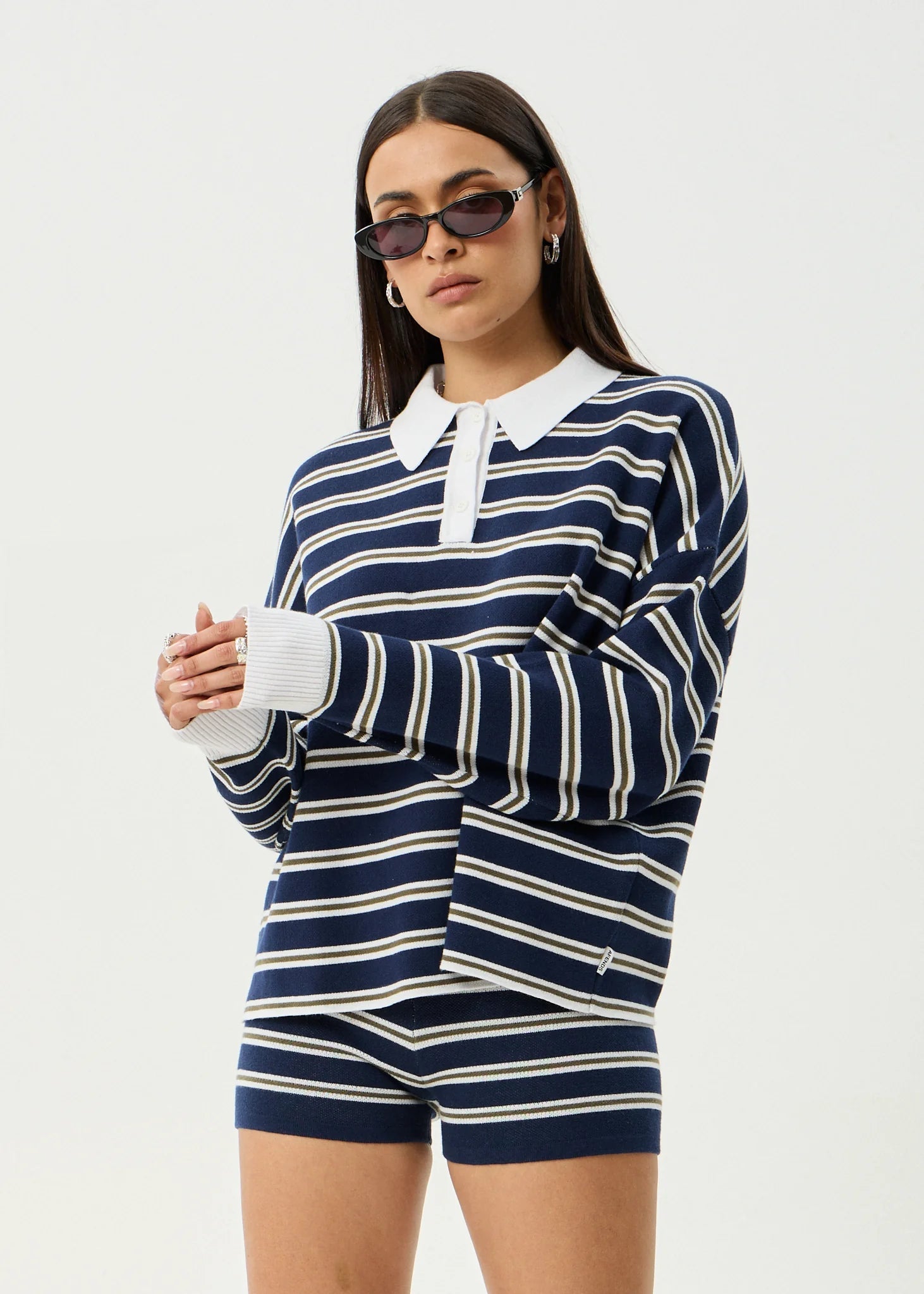 Delta - Recycled Knit Shirt - AfendsW262560-NAVY STRIPE-XS