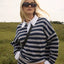 Delta - Recycled Knit Shirt - AfendsW262560-NAVY STRIPE-XS
