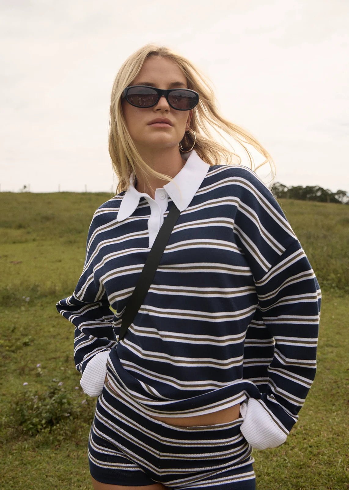 Delta - Recycled Knit Shirt - AfendsW262560-NAVY STRIPE-XS