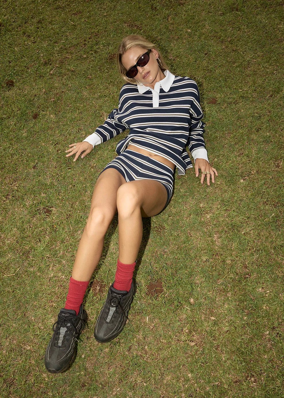 Delta - Recycled Knit Shirt - AfendsW262560-NAVY STRIPE-XS