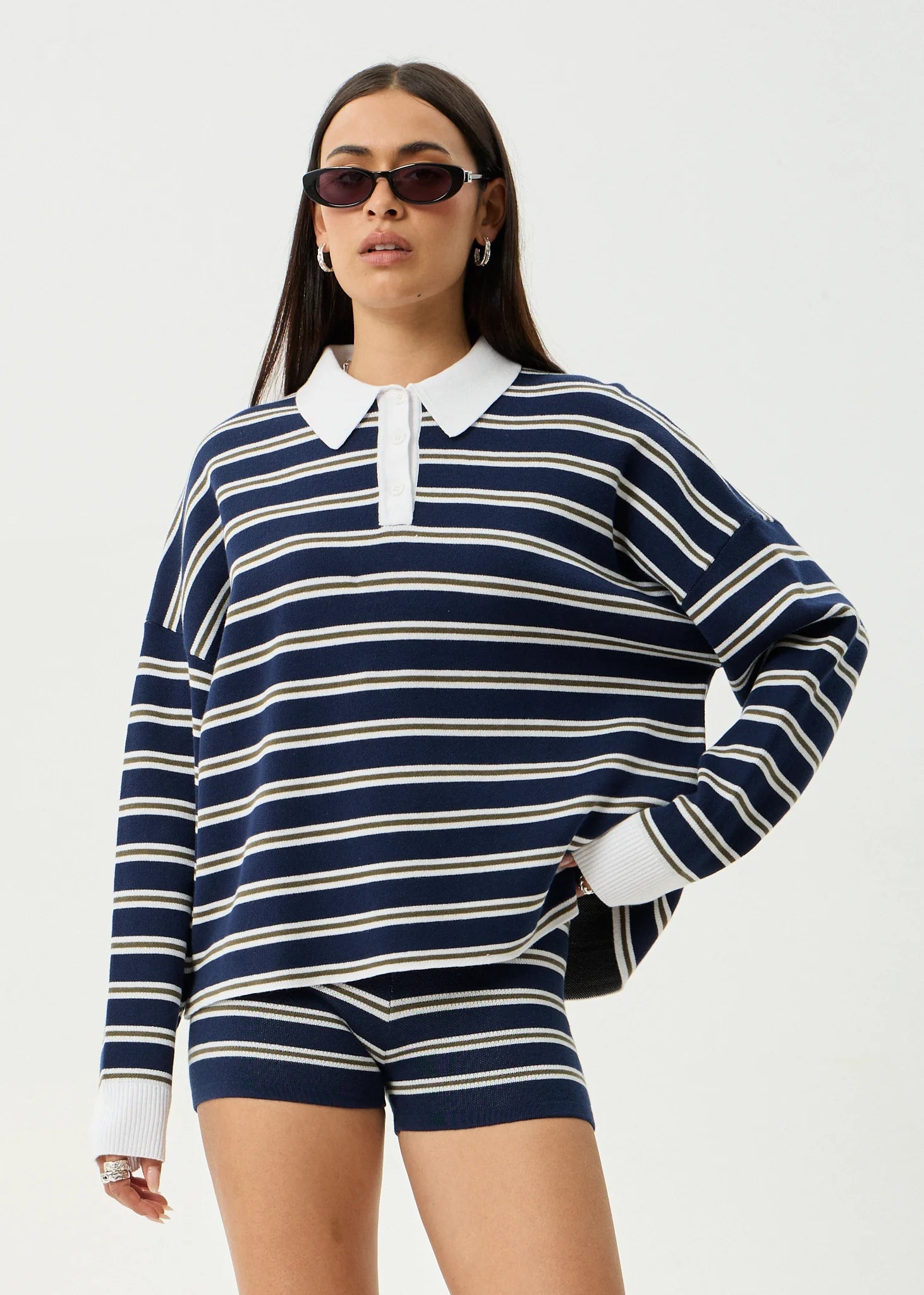 Delta - Recycled Knit Shirt - AfendsW262560-NAVY STRIPE-XS