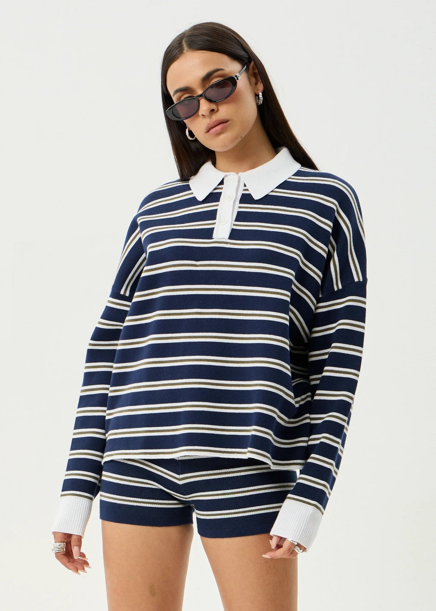 Delta - Recycled Knit Shirt - AfendsW262560-NAVY STRIPE-XS