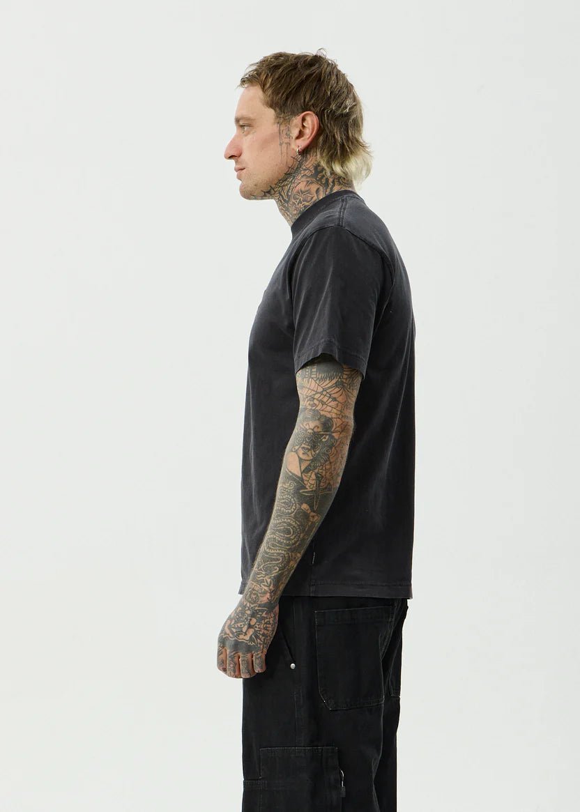Destroyed - Recycled Retro Fit Tee - AfendsM261001- Stone Black-S
