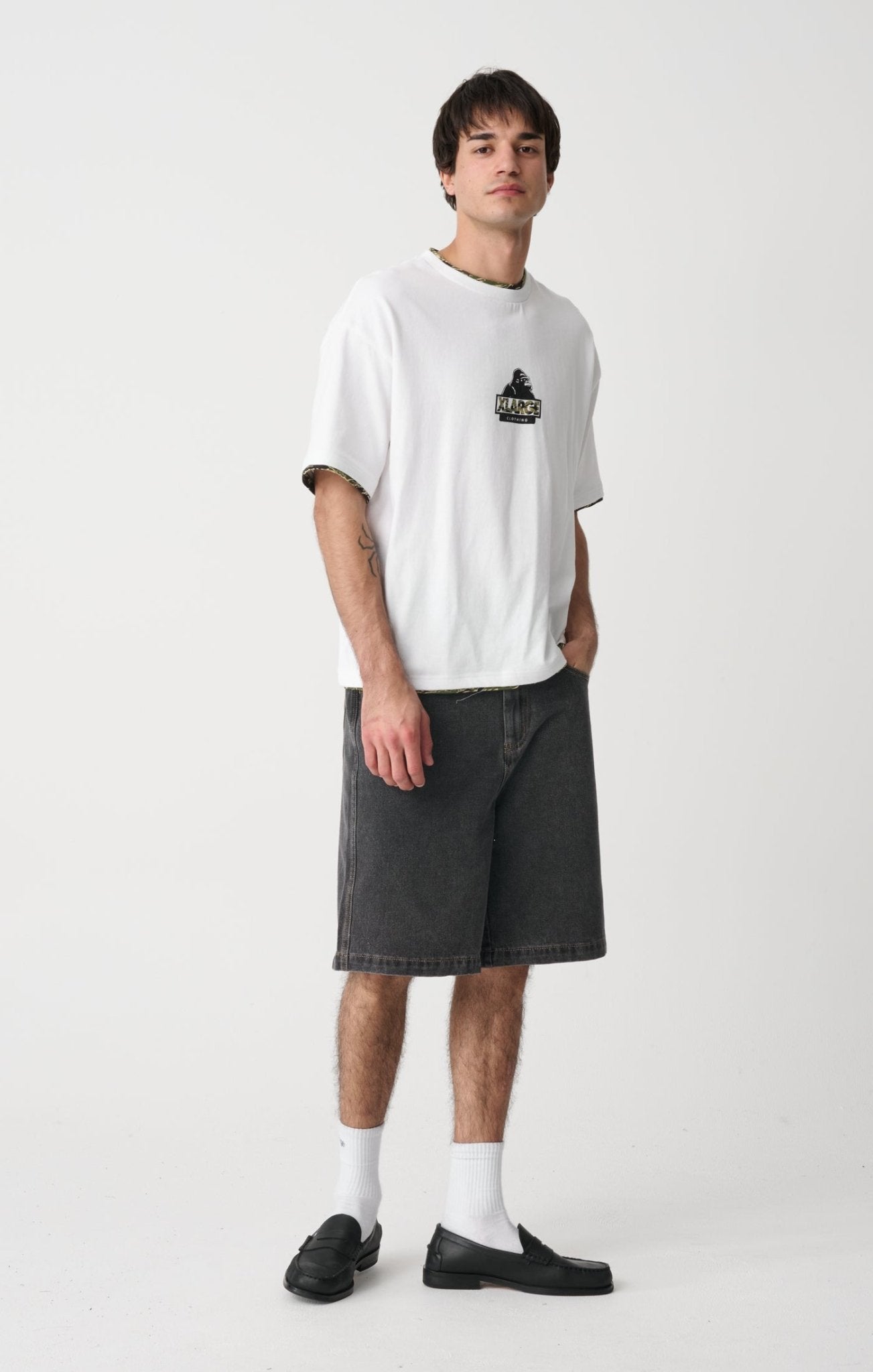 DOUBLE LAYER GORILLA FIT TEE -XlargeXL026W1100-WHITE-XXS